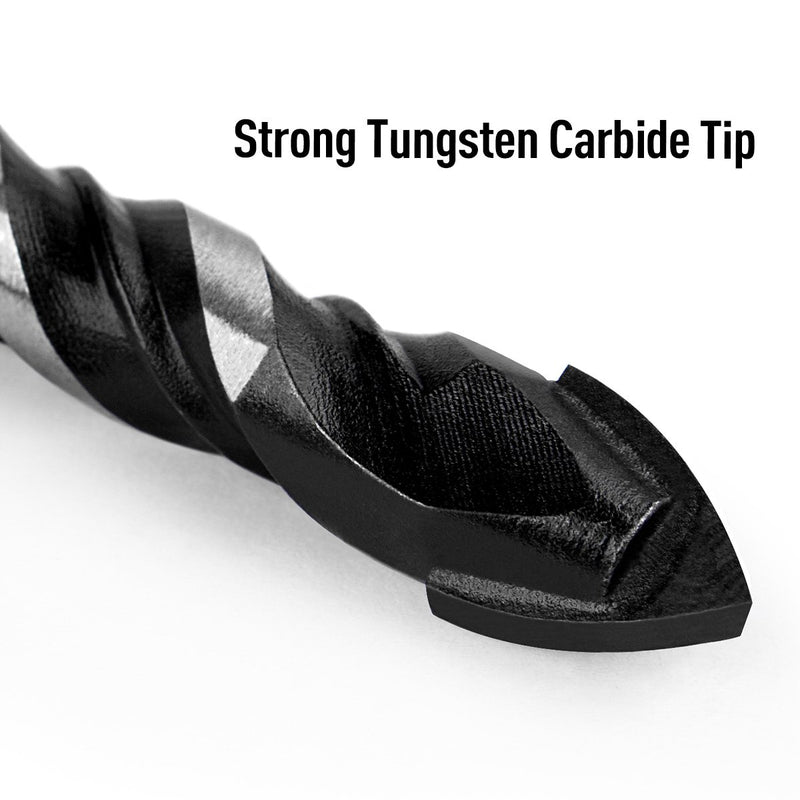 QWORK 5 Pcs Set (6, 6, 8, 10, 12mm) Multi-Material Drill Bit Set for Tile,Concrete, Brick, Glass, Plastic and Wood Tungsten Carbide Tip Best for Wall Mirror and Ceramic Tile on Concrete and Brick Wall 5 Pcs Set (6, 6, 8, 10, 12mm) - NewNest Australia