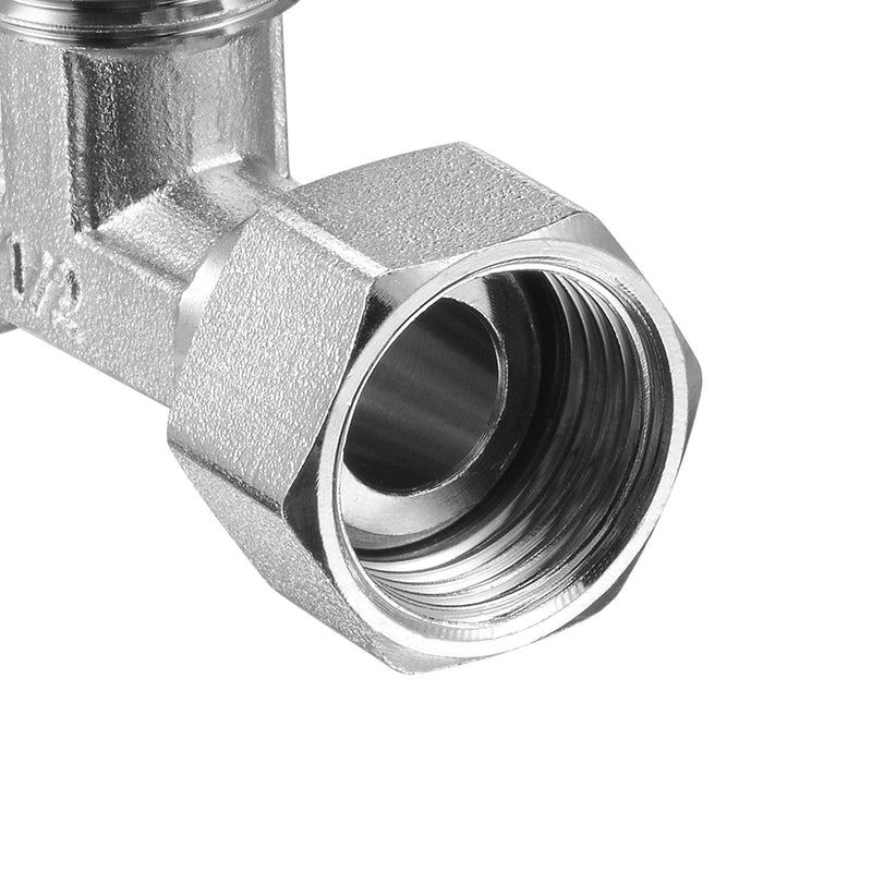 uxcell Pipe Fitting Tee G1/2 1 Female to 2 Male Thread 3 Way T Shape Swivel Nut Hose Connector Adapter, Nickel-Plated Copper - NewNest Australia