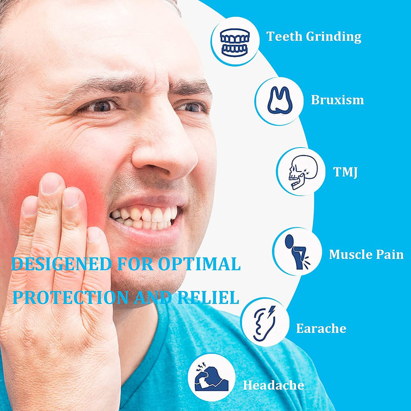 Mouth Guard for Grinding Teeth and Clenching, 4 Pack/2 Sizes Reusable Mouth Guard for Grinding Teeth Dental Night Guards to Prevent Bruxism, Improve Sleep Quality - NewNest Australia