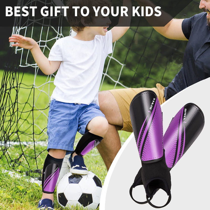 newox Soccer Shin Guards Kids Youth - Shin Pads Protection Boys Shin Guards Soccer Youth - Soccer Shin Guards for Kids 3-15 Years Old Girls Boys purple X-Small - NewNest Australia