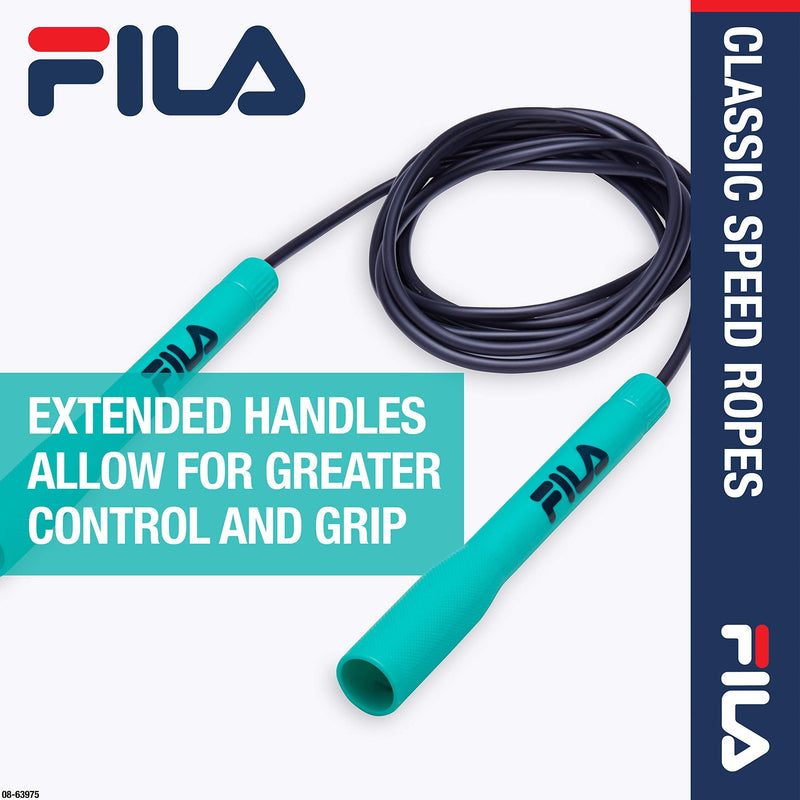 FILA Accessories Speed Jump Rope - 9ft Classic Fitness Jumping Rope | Adjustable Tangle-Free Cable & Extended Grip Handles | Cardio Endurance Training for Women, Men Black - NewNest Australia