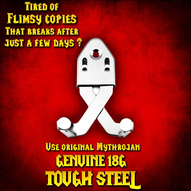 Mythrojan Metal Single Sword Vertical Wall Mount Universal Sword Holder Wall Display Silver (Set of 2) - NewNest Australia