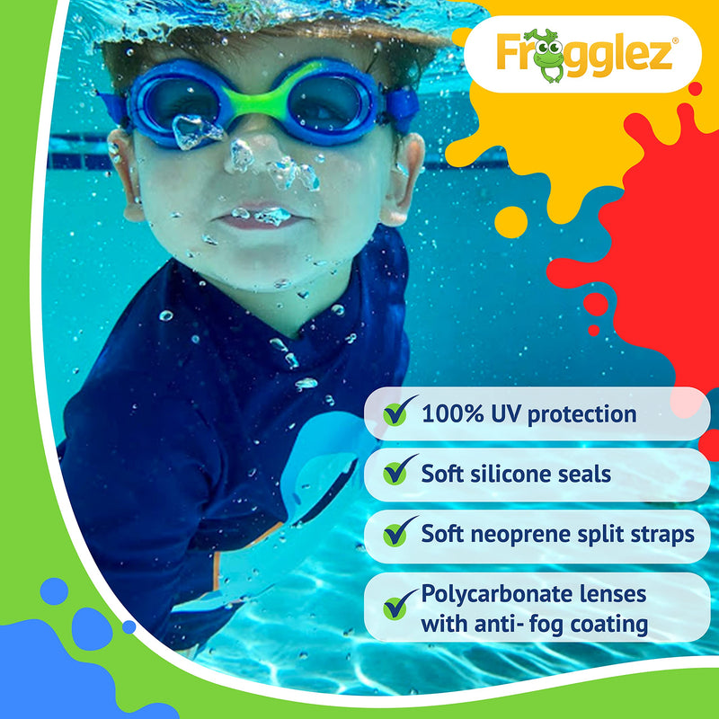 Frogglez Anti-Fog Swimming Goggles for Kids Under 10 (Ages 3-10) Recommended by Olympic Swimmers; Premium Pain-Free Strap Pink Frog - NewNest Australia