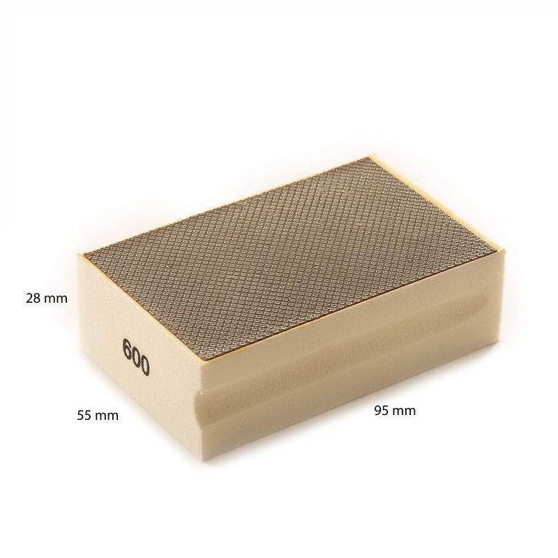 Glass Polish 15100 | Diamond Hand Pad, Hand-Held Sanding Block for Grinding, polishing, Sharp Edges | Grit 600 - NewNest Australia