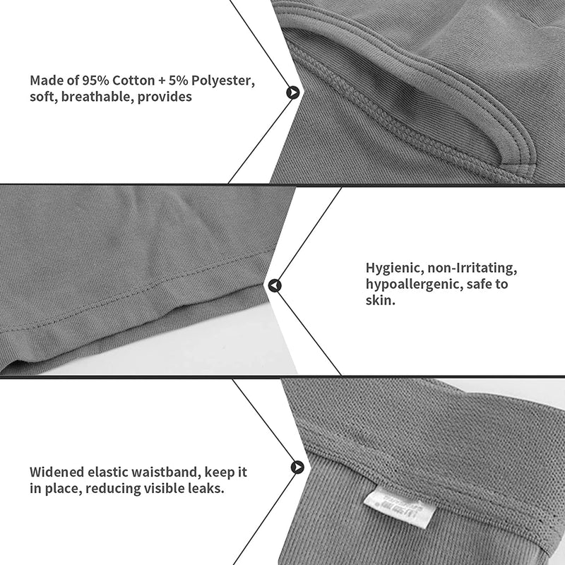 Men's Incontinence Underwear, Reusable Washable Urinary Incontinence Cotton  Boxer Brief Underwear with Front Absorbent Area for Prostate Surgical