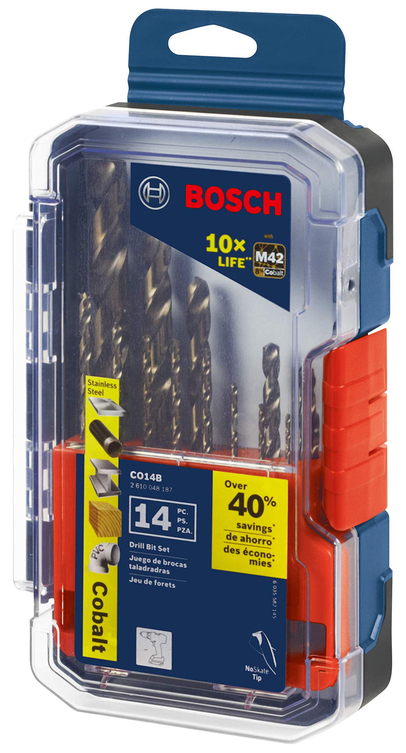 Bosch CO14B 14 Pc. Cobalt M42 Drill Bit Set 14 pc. Drill Bit Set - NewNest Australia