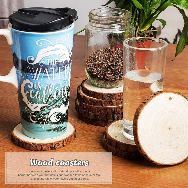 5ARTH Natural Wood Slices - 30 Pcs 2.7-3.1 inches Craft Unfinished Wood kit Predrilled with Hole Wooden Circles for Arts Wood Slices Christmas Ornaments DIY Crafts 30pcs(2.7"-3.1") - NewNest Australia