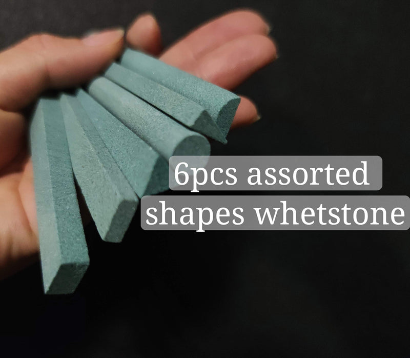 CHEERBRIGHT 6 Pieces 180# Whetstone Set - Assorted Shapes Sharpening Stones Polishing Stone Set(Length 3.93Inch) - NewNest Australia