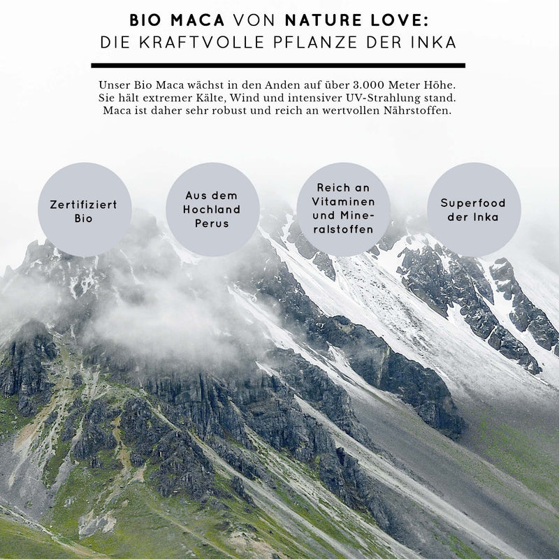 Nature Love® Organic Maca Capsules - 3000 mg Organic Black Maca per Daily Dose, 180 Capsules, with Natural Vitamin C, No Additives such as Magnesium Stearate, Certified Organic, High-Dosage, Vegan, Made in Germany - NewNest Australia