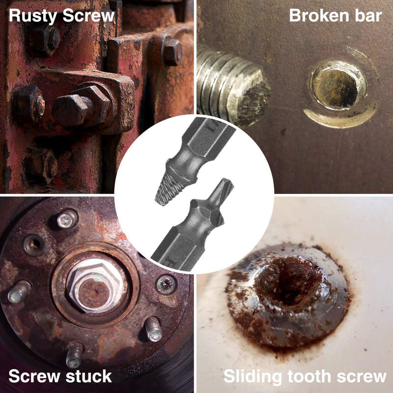 Damaged&Stripped Screw Extractor Remover Tool and Drill Bit Set. Broken Bolt Extractor and Screw Remover Set of 6 Pcs - NewNest Australia