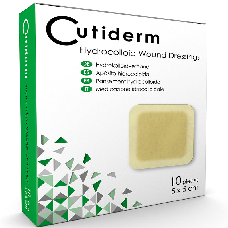 Pack of 10 Cutiderm Sterile Hydrocolloid Adhesive Wound Dressing 5cm x