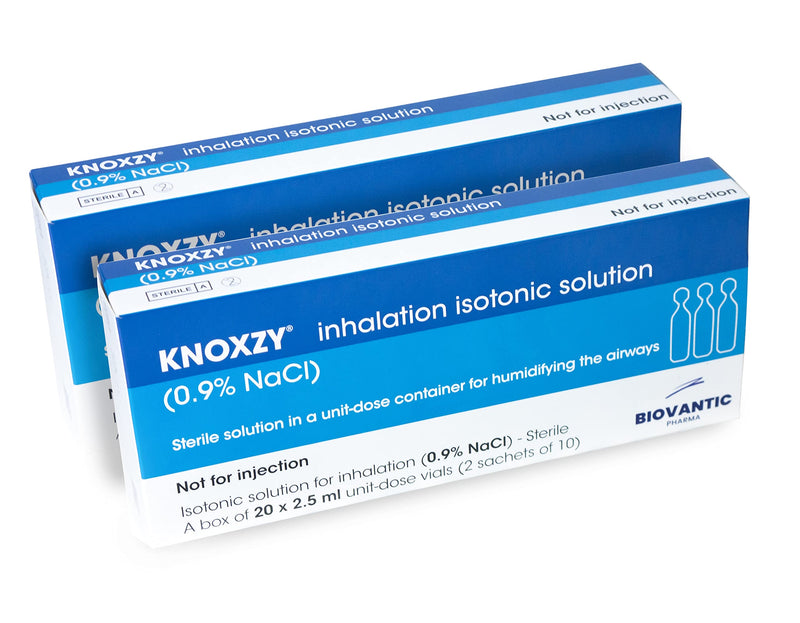KNOXZY Sterile Isotonic Saline Solution 0.9% - Sodium Chloride NaCl - Inhalation Saline Solution for Humidifying The Airways – 20 X 2.5 ml Unit Dose Vials, Pharmaceutical Grade (Pack of 2) - NewNest Australia