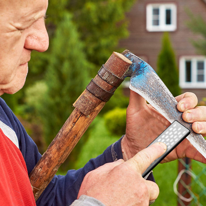 2 Pack Garden Tool Sharpener, Folding Pocket Diamond Knife Sharpener 400/600 Grit Double-Sided Scissor, Pruners, Loppers or Blade Sharpening Stone for Garden Outdoor Camping Kitchen - NewNest Australia