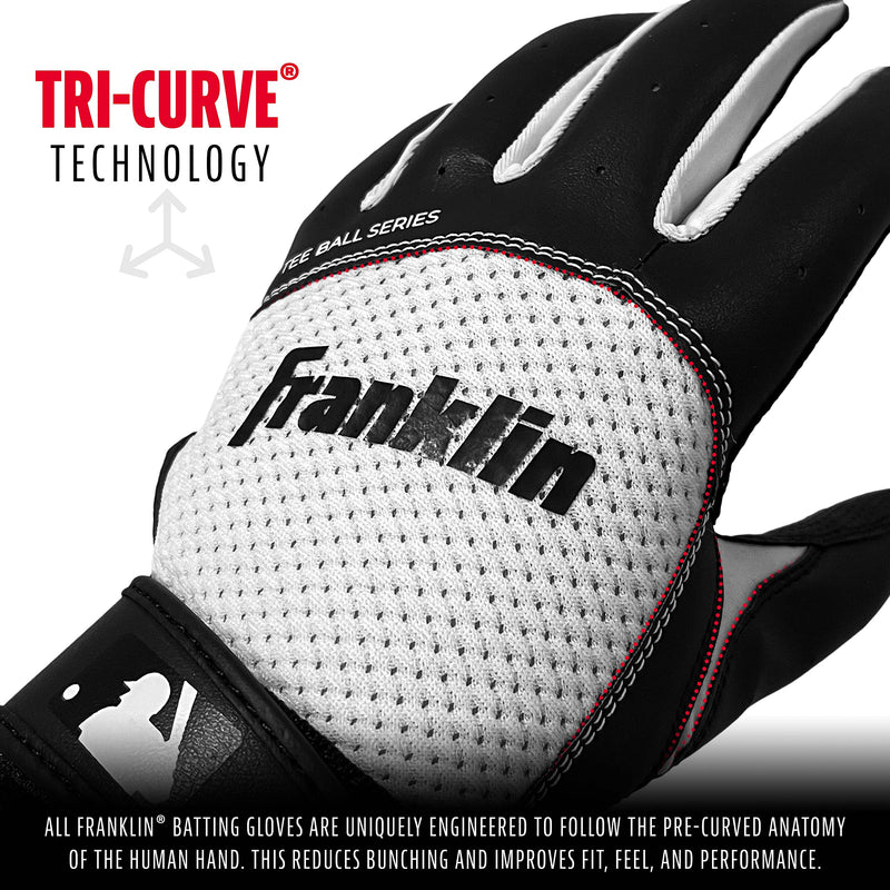 Franklin Sports MLB Teeball Flex Series Batting Gloves Youth X-Small Black/White - NewNest Australia