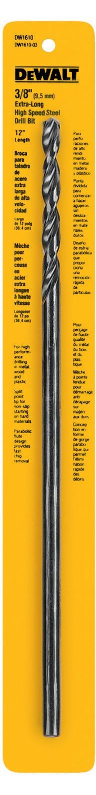 DEWALT Drill Bit, Black Oxide, 3/8-Inch x 12-Inch (DW1610) 3/8-Inch (12in length) - NewNest Australia