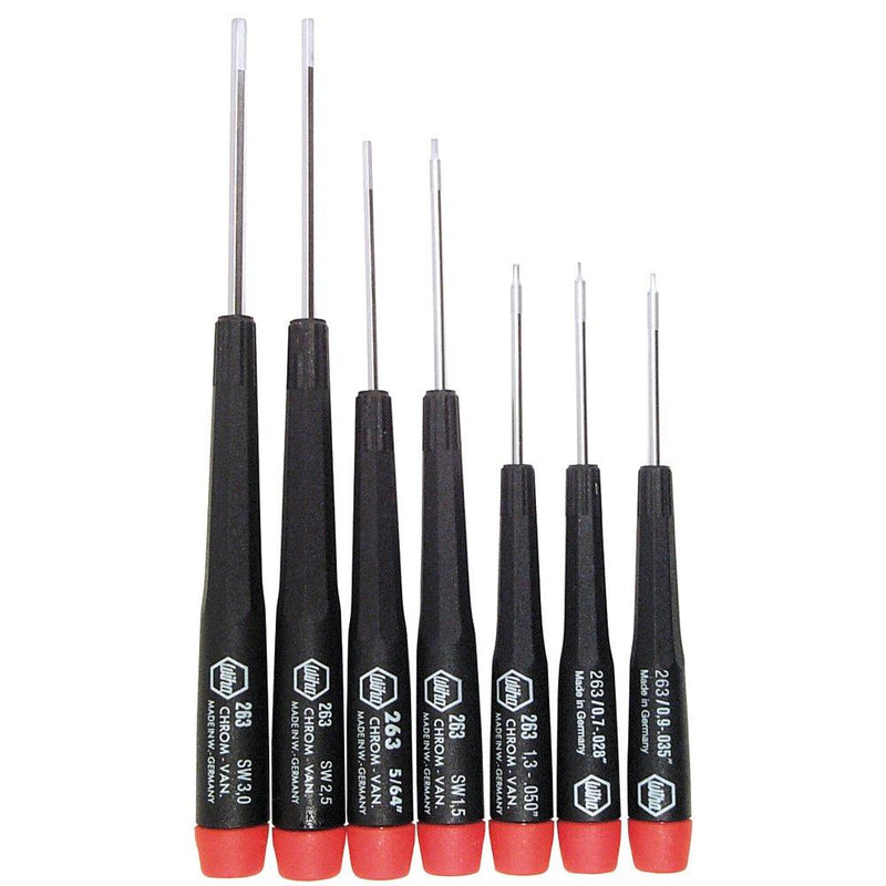 Wiha 26390 Screwdriver Set, Hex Metric With Precision Handle, .7 - 3.0mm, 7 Piece - NewNest Australia