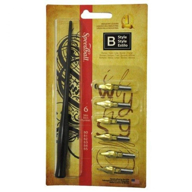 Speedball B-Series Lettering Pen Set - 1 Penholder W/ 6 Nibs ...