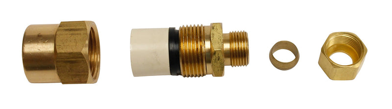 Plumb Pak PP32-10BRLF Straight Tube Transition Union, 3/8 X 1/2 in, Compression X Cpvc, Brass - NewNest Australia