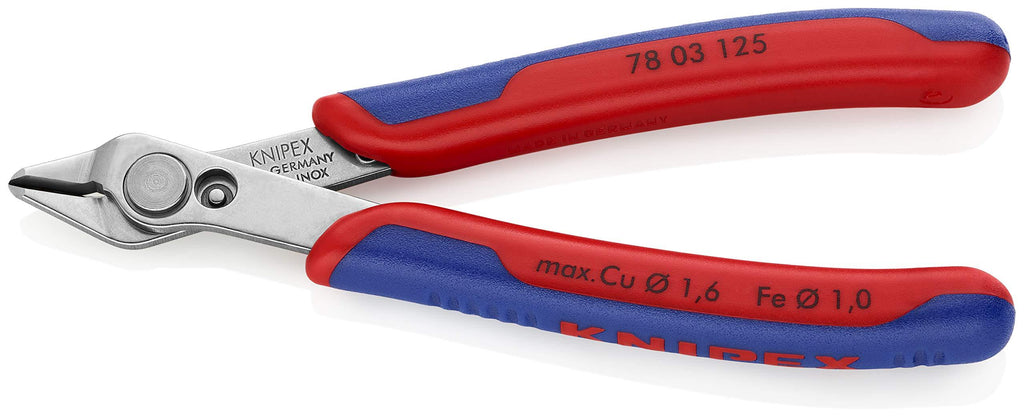 KNIPEX Tools - Electronics Super Knips, INOX Steel, Multi-Component (7803125) 5-Inch - NewNest Australia