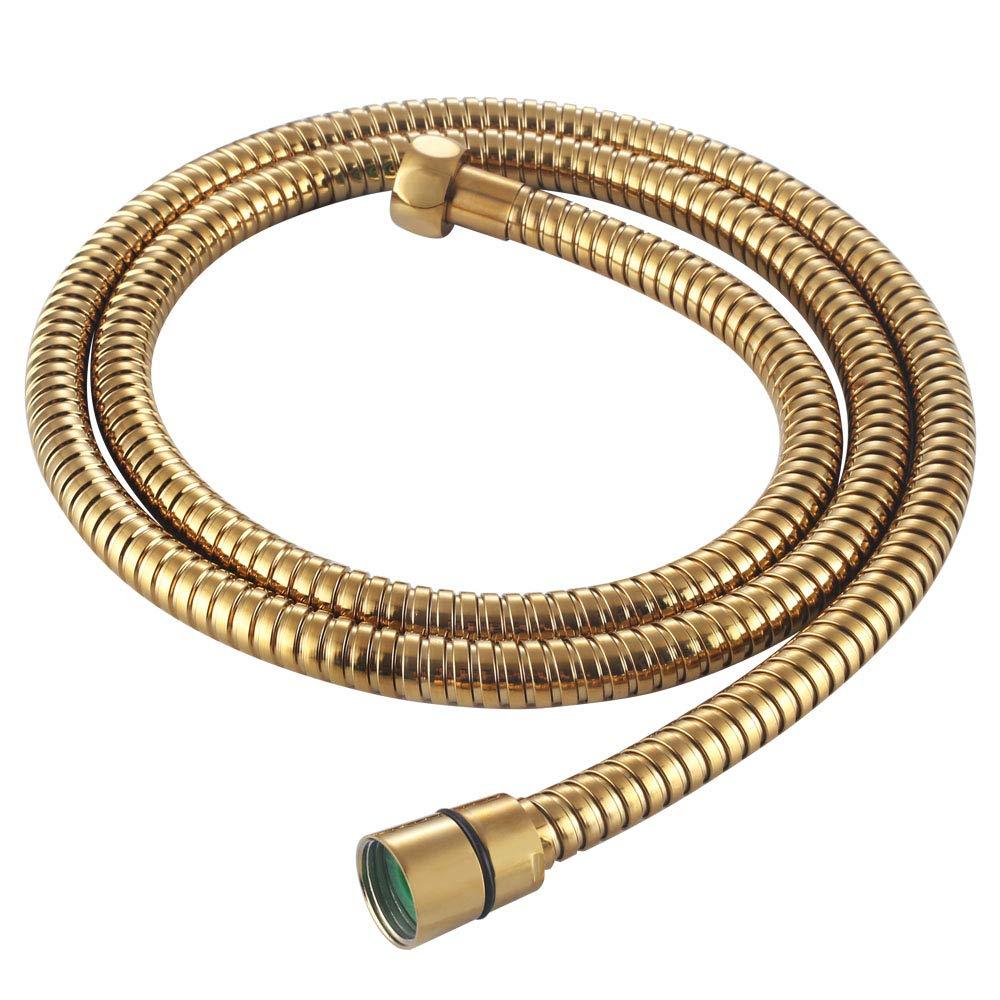 Flexible Shower Hose 59-Inch, APLusee Stainless Steel Replacement Shower Hose with Swivel Brass Adapter, for Shower Head/Bidet Handheld Sprayer Wand 4.9ft, Gold 59" (4.9 ft / 1.5m) - NewNest Australia