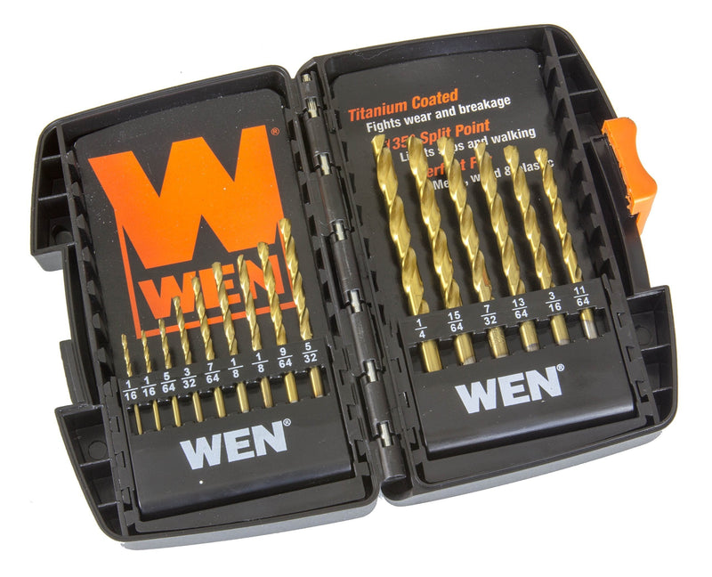 WEN DB15 Titanium-Coated Drill Bit Set (15 Piece) 15-Piece Titanium-Coated - NewNest Australia