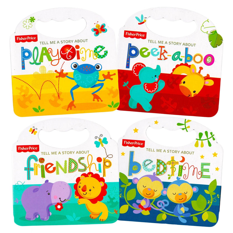 NewNest Australia - Fisher Price "My First Books" Set of 4 Baby Toddler Board Books (Bedtime, Playtime, Friendship and Peek-a-Boo!)