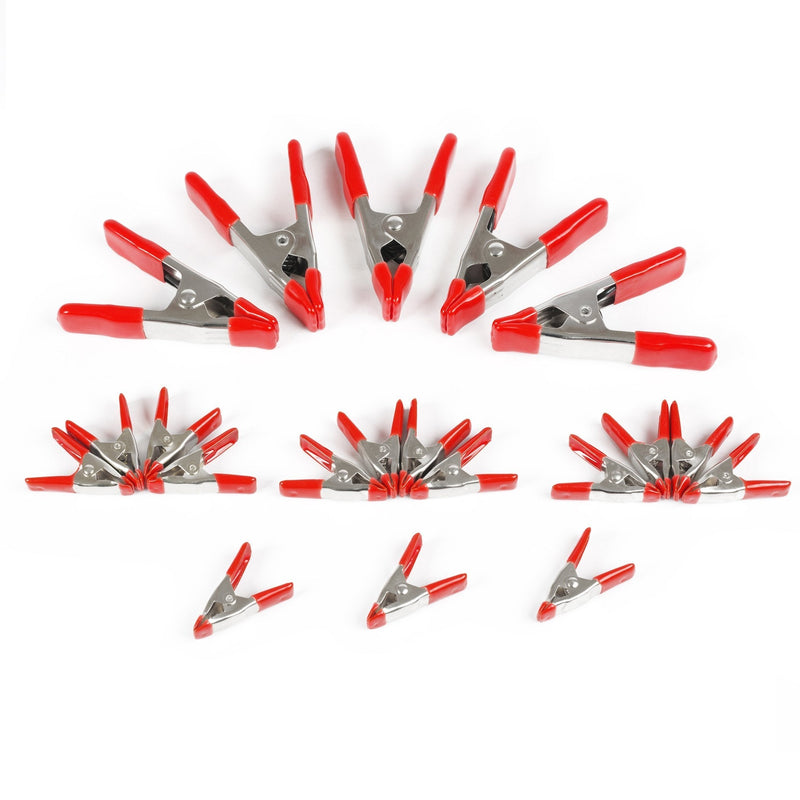 WORKPRO 20-Piece Steel Spring Clamp Set, 15pc 3/4" clamps, 5pc 1" clamps for Wood Working, DIY, Photo Studio Backdrops Backgrounds, W001401A - NewNest Australia