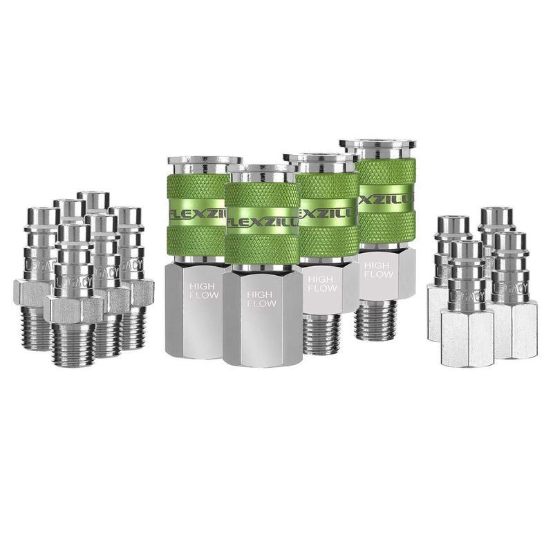 Flexzilla Pro High Flow Coupler & Plug Kit (14 Piece), 1/4" NPT - A53458FZ 14 Piece - NewNest Australia