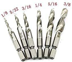 Yakamoz 6PCS Drill Tap Combination Bit Set HSS Deburr Countersink Bit 1/4 Hex Shank Tool Kit | Imperial - NewNest Australia