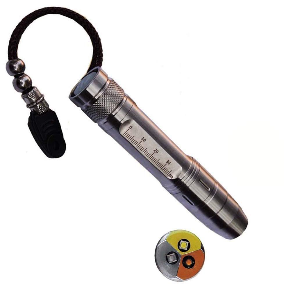 Led Uv Flashlight 365nm R5 Jade Jewelry Gemstone Identification Lights Ultraviolet/Yellow/White 3 in 1 Light Measurement Scale with 18650 Battery - NewNest Australia