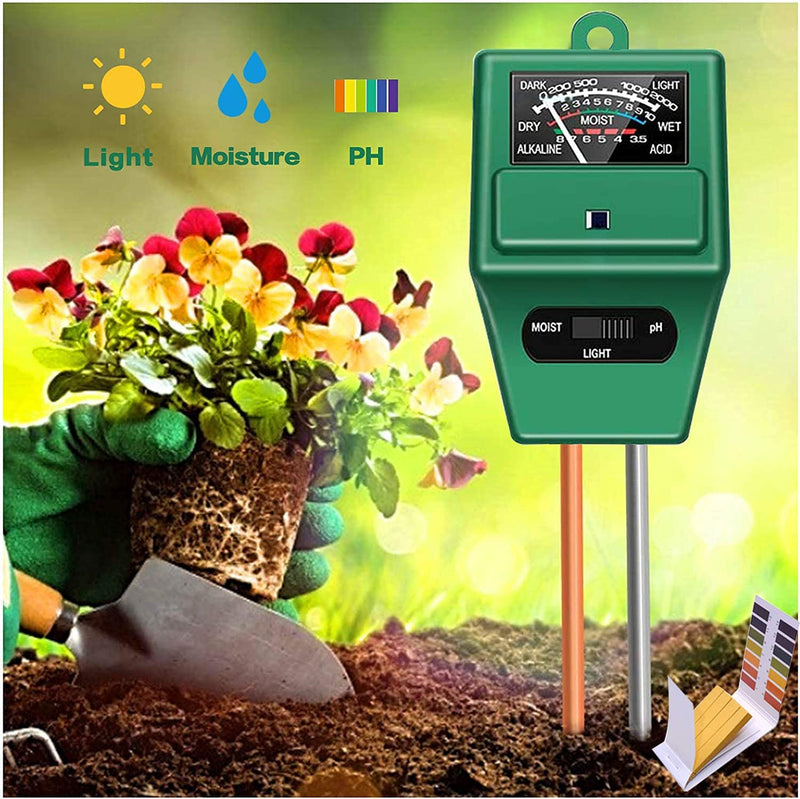 Soil pH Meter, MS02 3-in-1 Soil Moisture/Light/pH Tester Gardening Tool Kits for Plant Care, Great for Garden, Lawn, Farm, Indoor & Outdoor Use (Green) - NewNest Australia