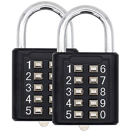 2 PCS Guard Security 10-Digit Button Combination Padlocks.5-Digit Locking Mechanism (The Random preset Number Cannot be Repaired) - NewNest Australia