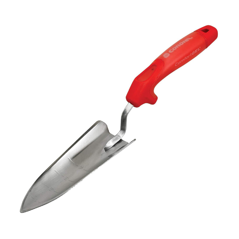 Corona CT 3314 Premium Stainless Steel ComfortGEL Garden Trowel, 13.5" Overall Length, Handle Length 7", Red - NewNest Australia