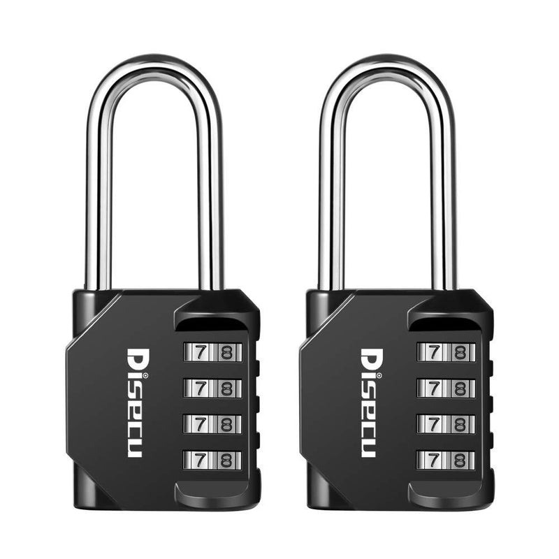 Disecu 4 Digit Combination Lock 2.2 Inch Long Shackle and Outdoor Waterproof Resettable Padlock for Gym Locker, Hasp Cabinet, School, Fence, Gate (Black,Pack of 2) Black - NewNest Australia