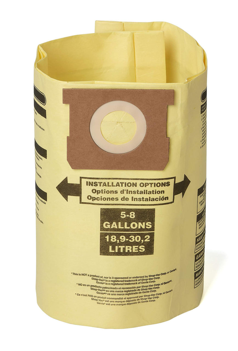 Craftsman CMXZVBE38775 Fine Dust Wet Dry Vac Dust Collection Bags For 5 To 8 gallon Shop Vacuums, 2 Pack 5-8 Gallon Fine Dust - NewNest Australia