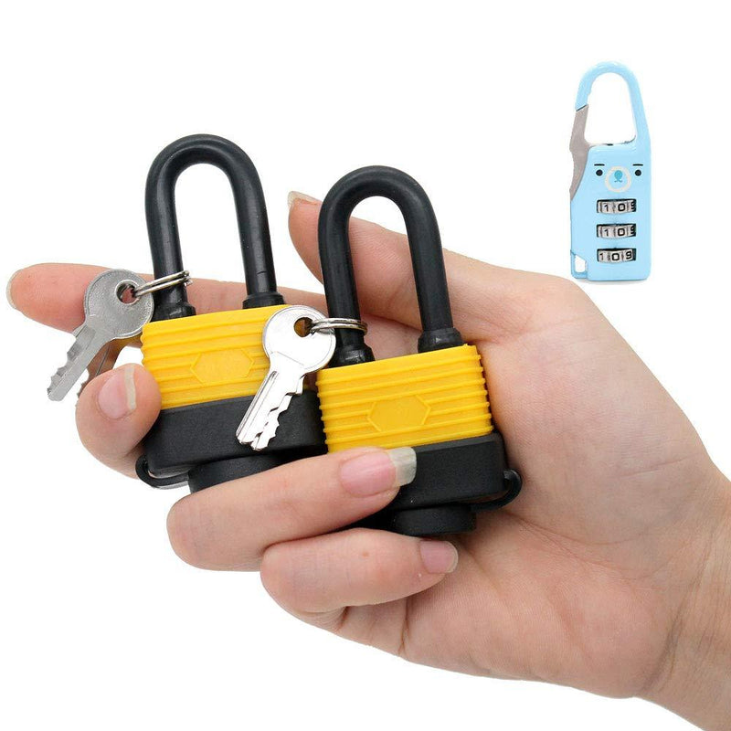 30mm Waterproof Padlock - Ideal for Home, Garden Shed, Outdoor, Garage, Gate Security (2 Pieces Set, Send a Small Password Lock) - NewNest Australia