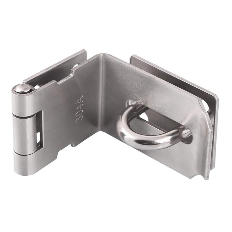HOWDIA 4 Inch Door Hasp Latch 90 Degree, Stainless Steel Safety Right Angle Padlock Hasp Locking Latch Security Door Clasp Hasp Lock Latch for Push/Sliding/Barn Door, 2mm Thick, Brushed Silver - NewNest Australia
