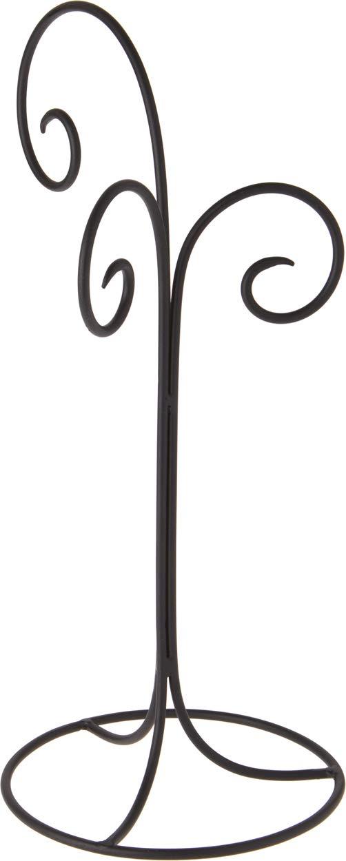 NewNest Australia - Bard's Black Wrought Iron 3 Arm Ornament Stand, 17" H x 7.5" W x 7.5" D