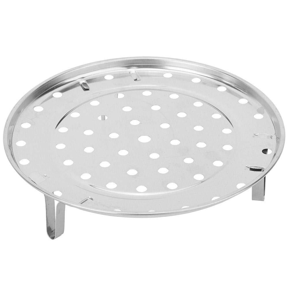 TOPINCN Stainless Steel Steam Holder Steam Rack Round Steaming Tray Insert for Pots, Pans, Crock Pots with Supporting Feet -Silver(L) L - NewNest Australia