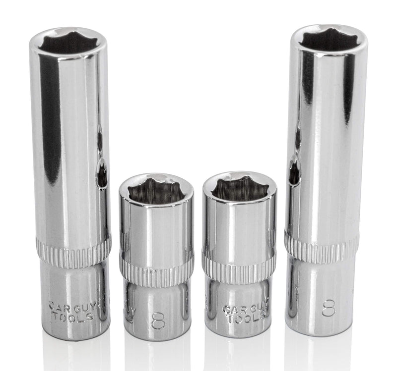 Car Guy Tools 8mm Socket Four Pack (1/4" Drive, 6pt, Multi Type) Four Pack (1/4" Drive, Multi Type) - NewNest Australia