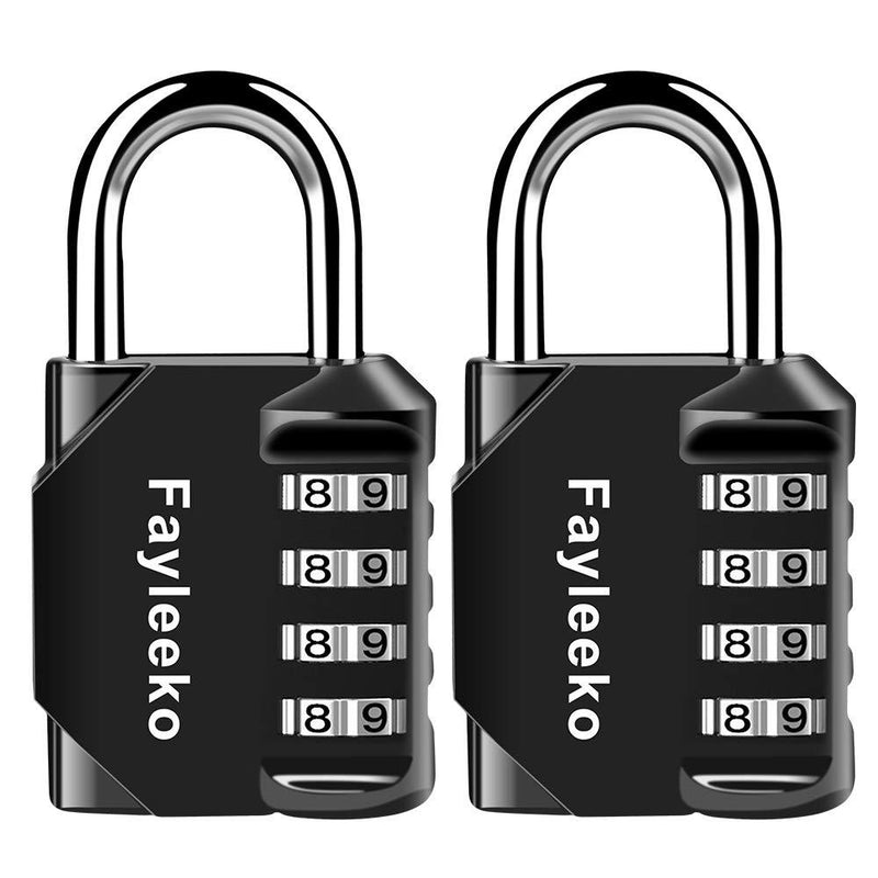 Combination Lock, 4 Digit Combination Padlock for School Gym Sports Locker, Fence, Toolbox, Case, Hasp Cabinet Storage (2 Pack, Black) 2 Pack - NewNest Australia