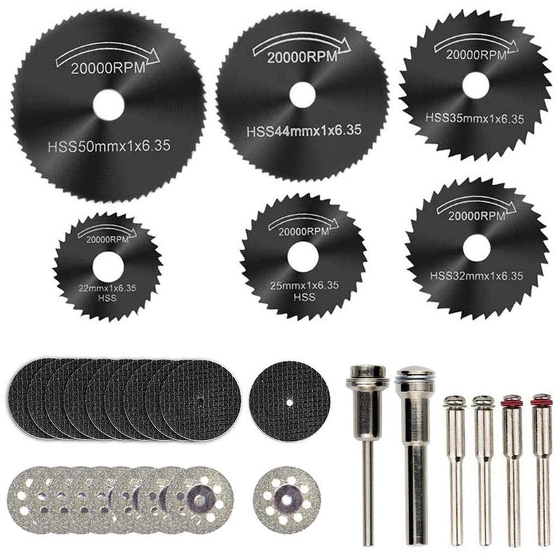Cutting Wheels for Dremel Rotary Tool, Diamond Metal Wood Cutting Wheels and Drill Cutting Disc with 1/8" Shank and Resin Cutting Off Wheels with Mandrels for Wood Metal DIY Craft - NewNest Australia