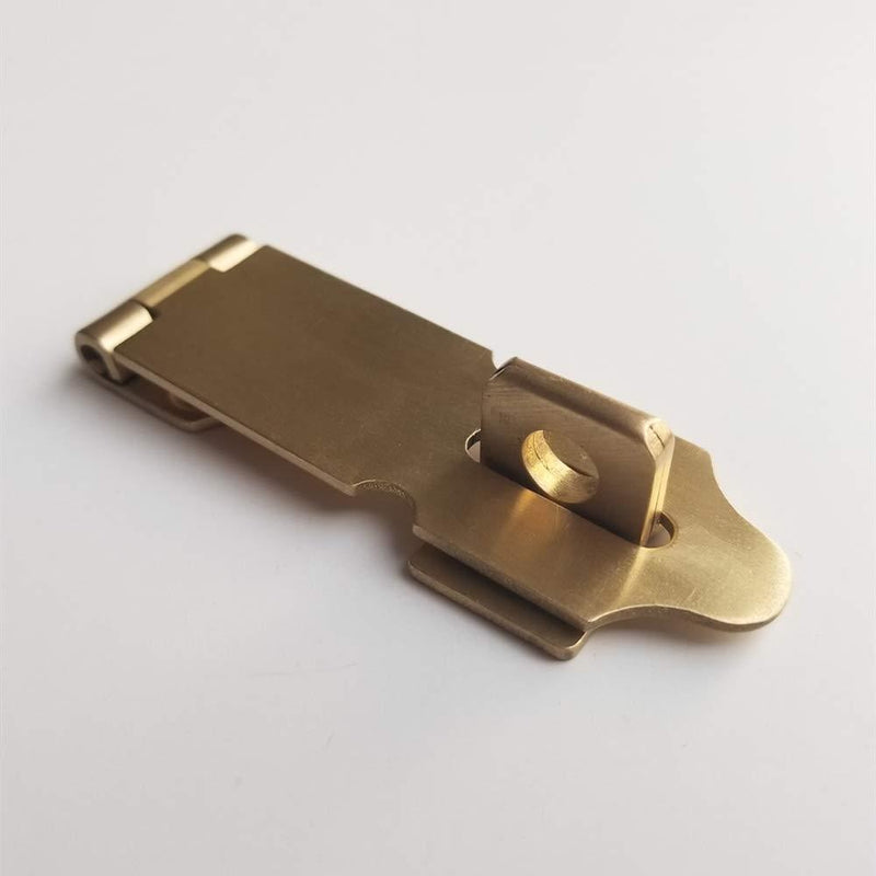 Runningfish Solid Brass Padlock Hasp, Heavy Duty Door Clasp, Safety Lock Latch for Antique Modern Furniture Drawers Cabinet Doors (3 Inch, Brass Tone) 3 Inch - NewNest Australia