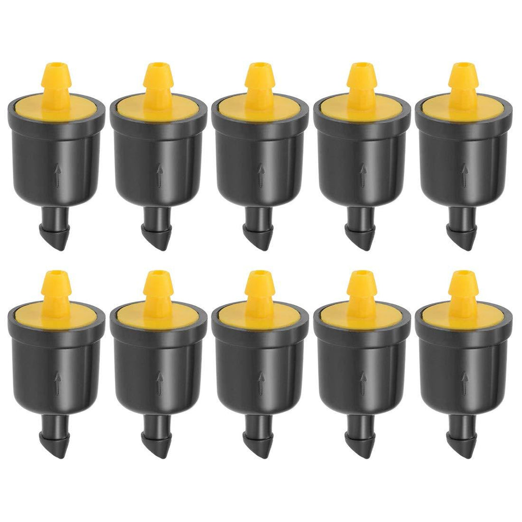 uxcell Pressure Compensating Dripper 5GPH 20L/H Emitter for Garden Lawn Drip Irrigation with Barbed Hose Connector Plastic Yellow 10pcs - NewNest Australia