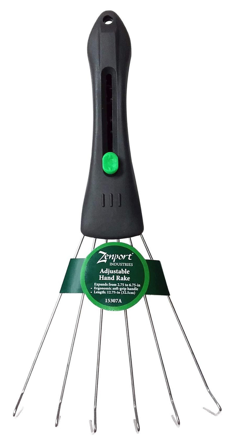 Zenport 15307A Garden Adjustable Hand Rake, Expands from 2.75 to 6.75-inches, Green - NewNest Australia