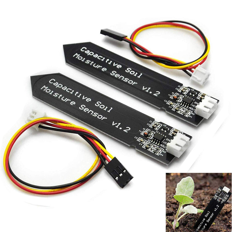 2Pack Capacitive Soil Moisture Sensor Corrosion Resistant for Arduino Moisture Detection Garden Watering DIY Electronic for Arduino and Raspberry Pi - NewNest Australia