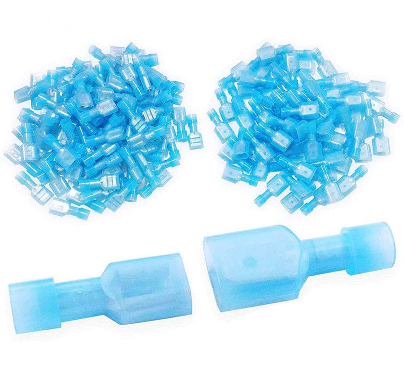 (200 Pcs) MCIGCIM 16-14 Gauge Spade Disconnect Wire Connectors, Fully Insulated Male Female Nylon Quick Crimp Terminals Wiring Spade - NewNest Australia