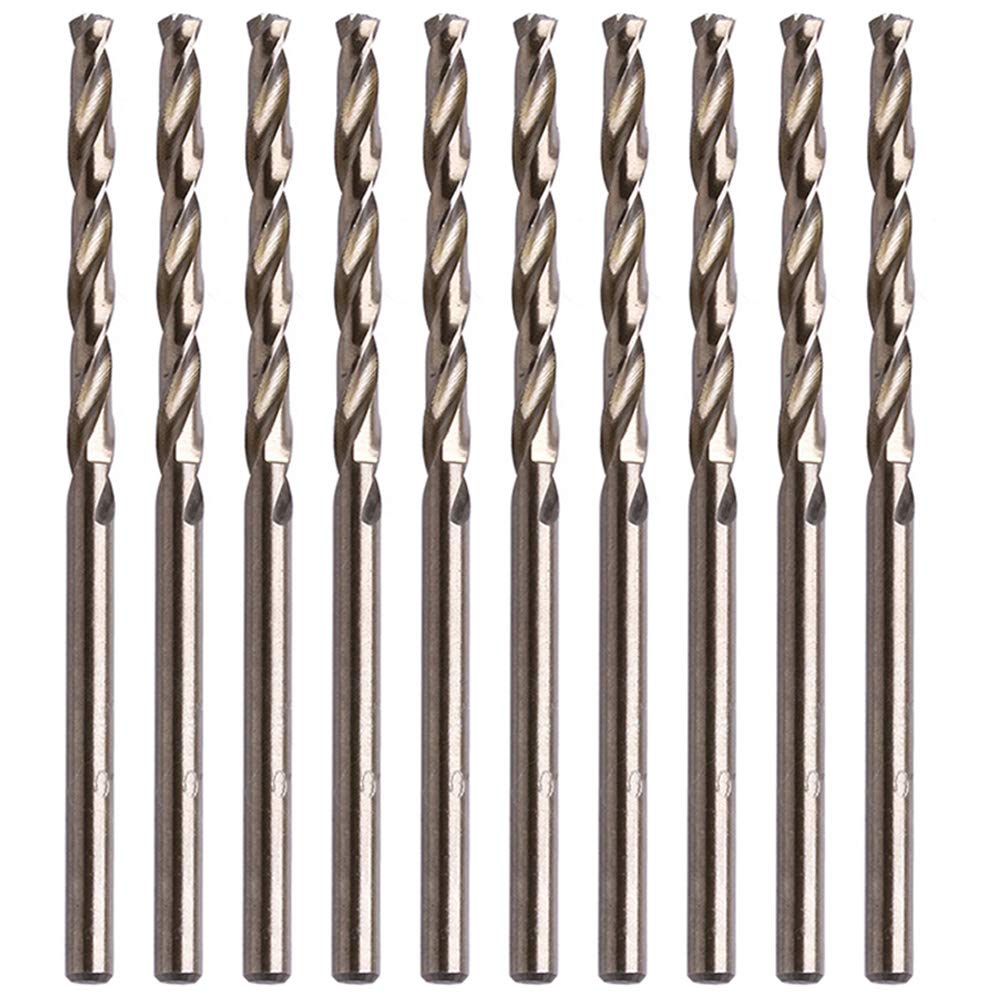 3/32 Inch Cobalt Drill Bit Set, M35 HSS Twist Jobber Length for Hardened Metal, Stainless Steel, Cast Iron, Pack of 10 3/32" (10 Pcs) - NewNest Australia