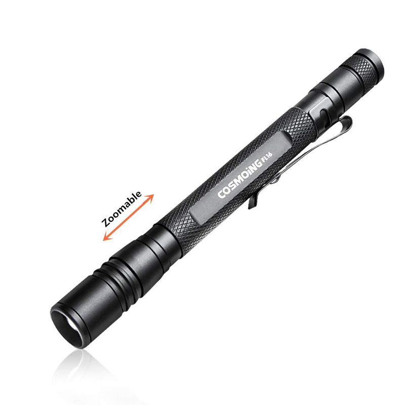 LED Pen Light Flashlight, Zoomable 3 Modes Super Bright Pocket Pen Flashlight with Adjustable Focus, Powered By 2AAA Battery(Not Include) IP54 Waterproof Perfect for Emergency, Inspection, Repair 1PCS Pen Flashlight - NewNest Australia