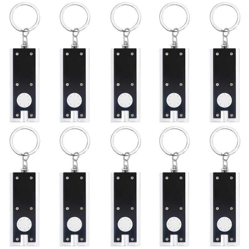 Uniclife Mini Keychain Flashlight,10 Pack Portable Ultra bright Little LED Light with Key Ring, Black - NewNest Australia